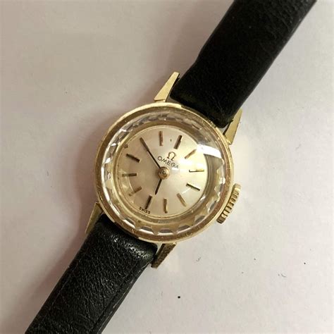 omega gold ladies watch antique|14k gold omega ladies watch.